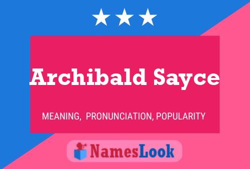 Póster del nombre Archibald Sayce