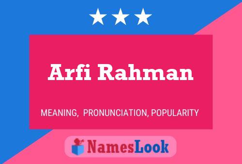 Póster del nombre Arfi Rahman