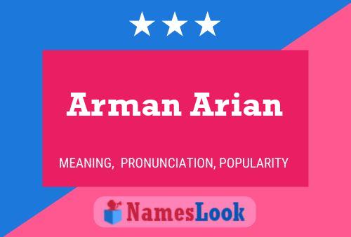 Póster del nombre Arman Arian