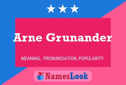 Póster del nombre Arne Grunander