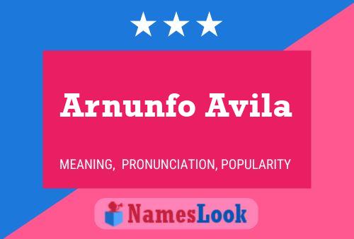 Póster del nombre Arnunfo Avila