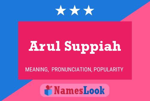 Póster del nombre Arul Suppiah