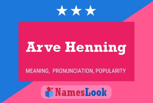 Póster del nombre Arve Henning