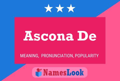 Póster del nombre Ascona De