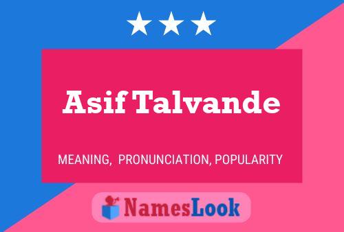 Póster del nombre Asif Talvande