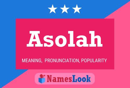 Póster del nombre Asolah