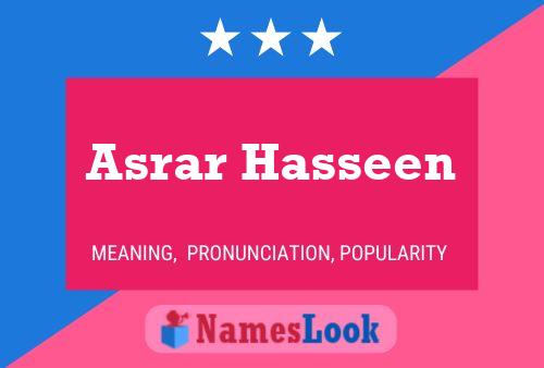 Póster del nombre Asrar Hasseen