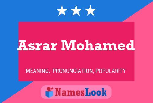 Póster del nombre Asrar Mohamed