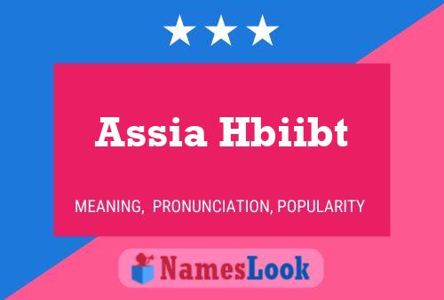 Póster del nombre Assia Hbiibt