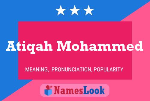 Póster del nombre Atiqah Mohammed