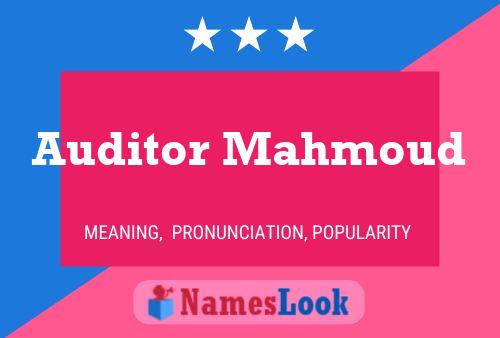 Póster del nombre Auditor Mahmoud