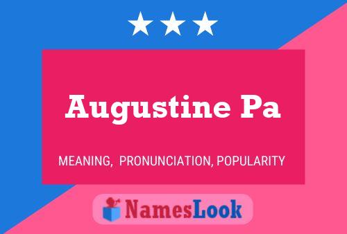 Póster del nombre Augustine Pa