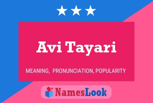 Póster del nombre Avi Tayari