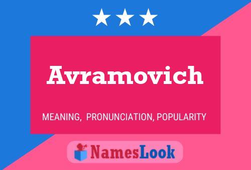 Póster del nombre Avramovich