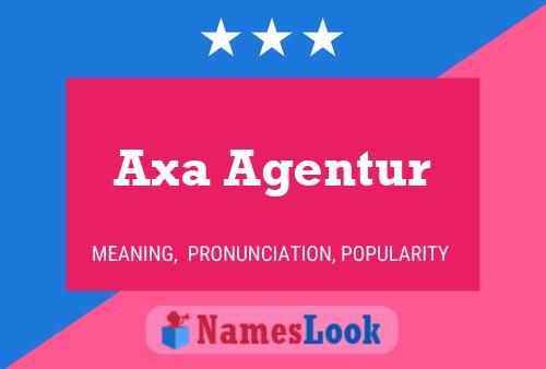 Póster del nombre Axa Agentur