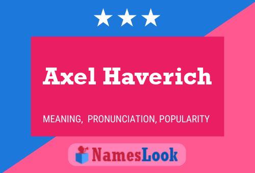 Póster del nombre Axel Haverich