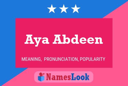 Póster del nombre Aya Abdeen