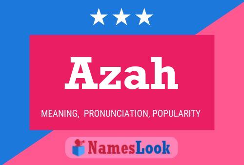 Póster del nombre Azah