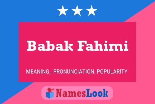 Póster del nombre Babak Fahimi