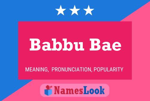 Póster del nombre Babbu Bae