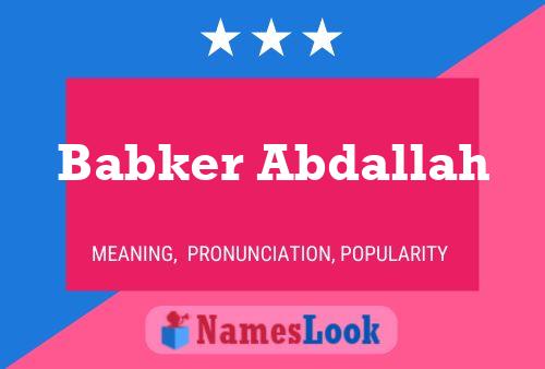 Póster del nombre Babker Abdallah