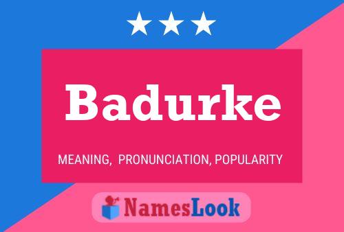 Póster del nombre Badurke