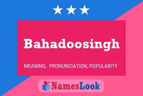 Póster del nombre Bahadoosingh