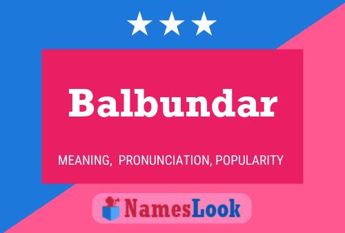 Póster del nombre Balbundar