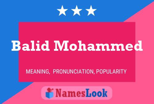 Póster del nombre Balid Mohammed