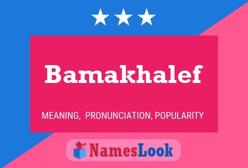 Póster del nombre Bamakhalef