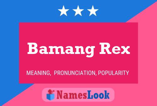 Póster del nombre Bamang Rex