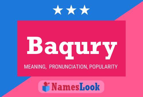 Póster del nombre Baqury