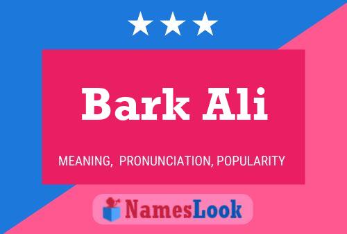 Póster del nombre Bark Ali