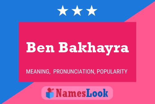 Póster del nombre Ben Bakhayra