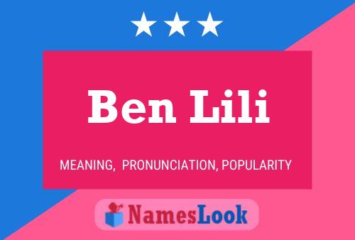 Póster del nombre Ben Lili