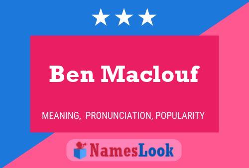 Póster del nombre Ben Maclouf