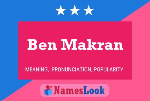 Póster del nombre Ben Makran