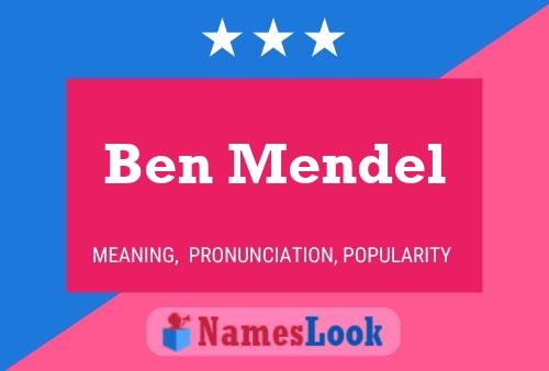 Póster del nombre Ben Mendel