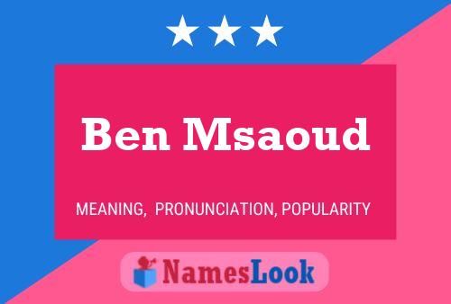 Póster del nombre Ben Msaoud