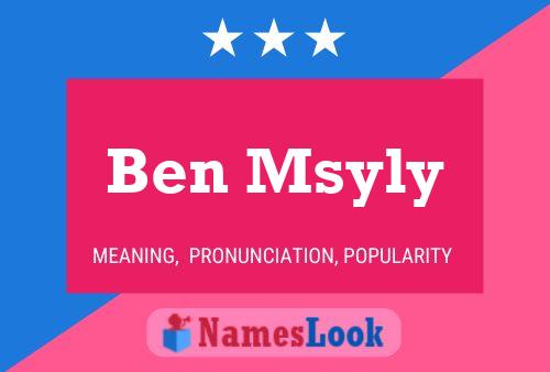 Póster del nombre Ben Msyly