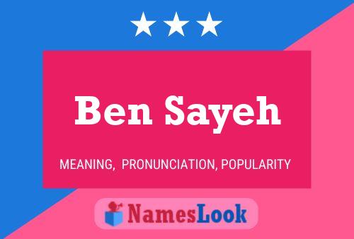 Póster del nombre Ben Sayeh