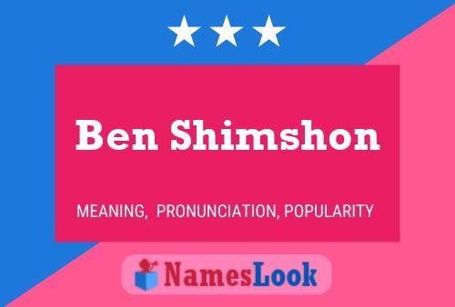 Póster del nombre Ben Shimshon