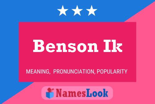 Póster del nombre Benson Ik