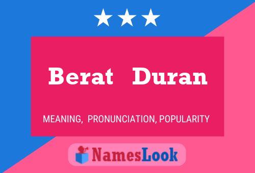 Póster del nombre Berat   Duran