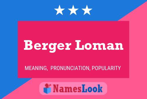 Póster del nombre Berger Loman