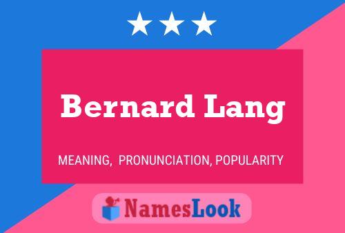 Póster del nombre Bernard Lang