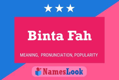 Póster del nombre Binta Fah