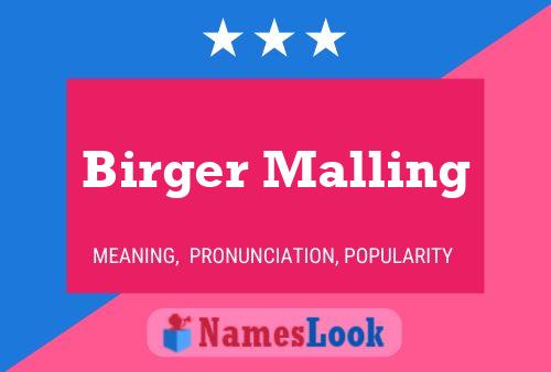 Póster del nombre Birger Malling