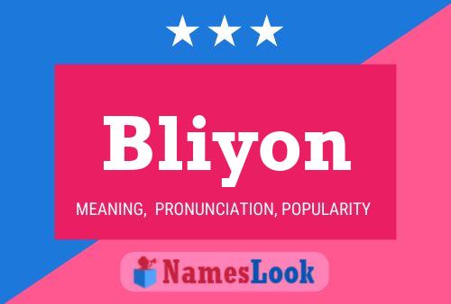 Póster del nombre Bliyon