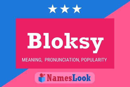 Póster del nombre Bloksy